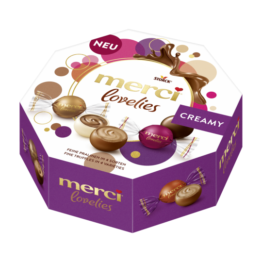 Kẹo Socola Merci lovelies Creamy, hộp tím 185g big